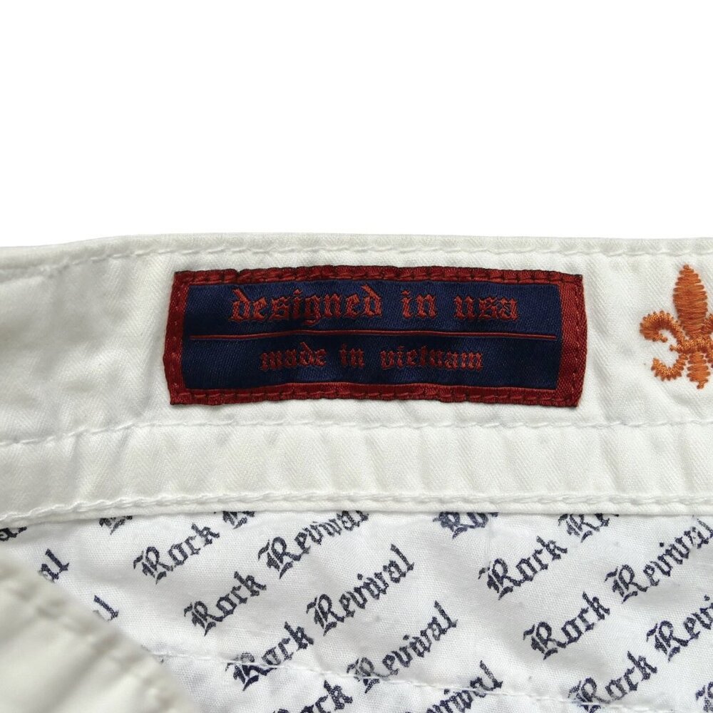 Rock Revival Shorts Men's Cargo White Orange Shorts Size 34 - Picture 5 of 15